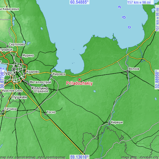 Topographic map of Priladozhskiy