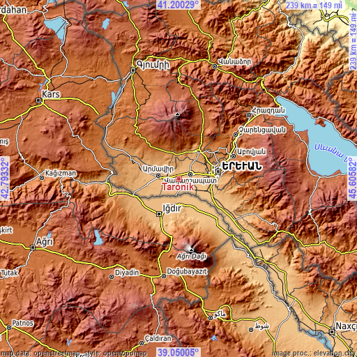 Topographic map of Taronik