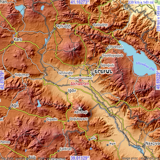 Topographic map of Aknashen