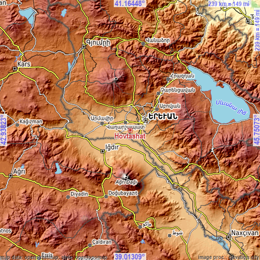 Topographic map of Hovtashat