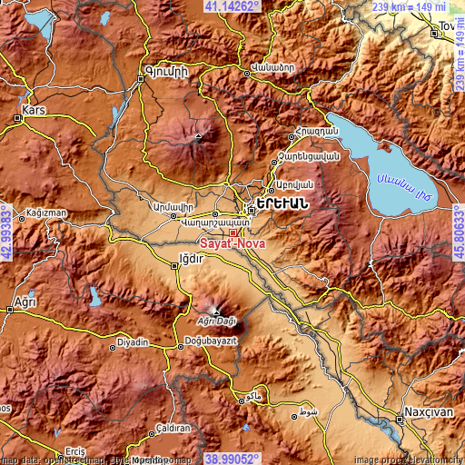 Topographic map of Sayat’-Nova