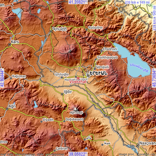 Topographic map of Voskehat
