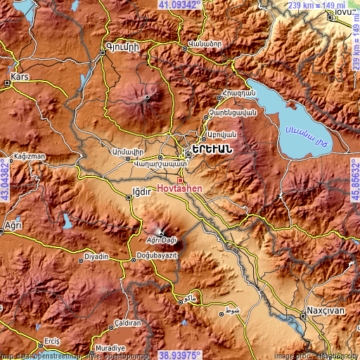 Topographic map of Hovtashen