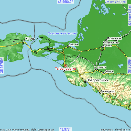 Topographic map of Tsibanobalka