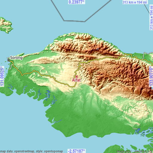 Topographic map of Aifat