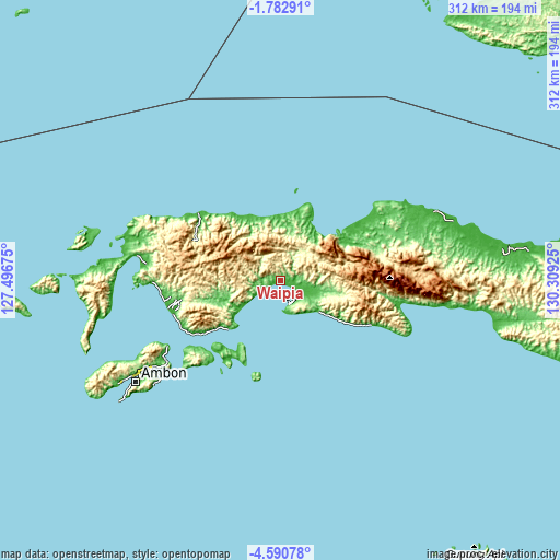 Topographic map of Waipia
