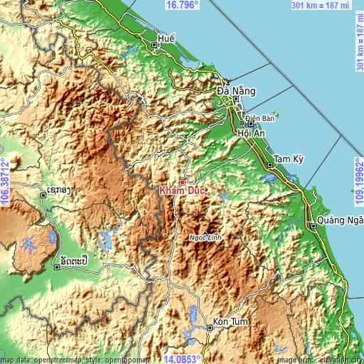 Topographic map of Khâm Đức