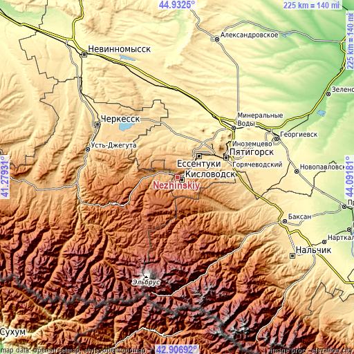 Topographic map of Nezhinskiy