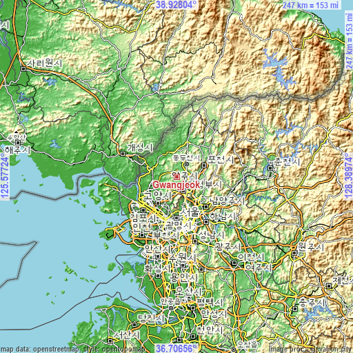 Topographic map of Gwangjeok