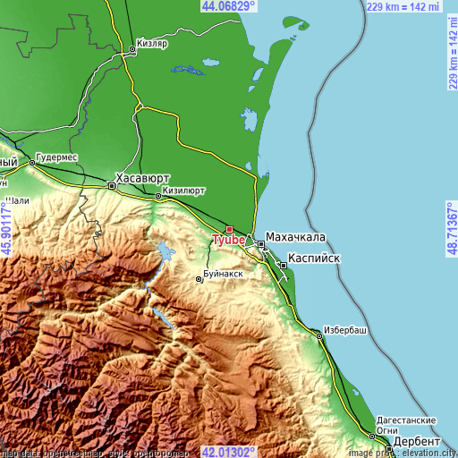 Topographic map of Tyube