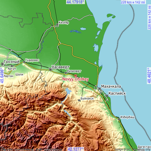 Topographic map of Novyy Chirkey