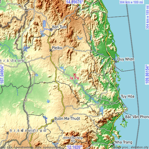 Topographic map of Ia Pa