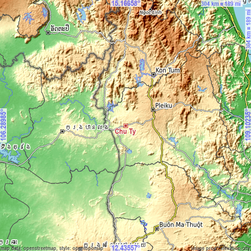 Topographic map of Chư Ty