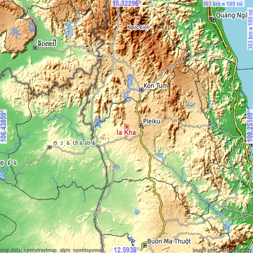 Topographic map of Ia Kha