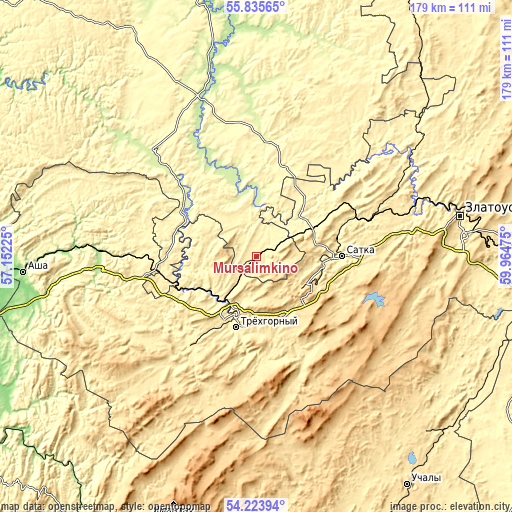 Topographic map of Mursalimkino