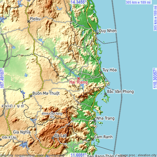 Topographic map of Hai Riêng