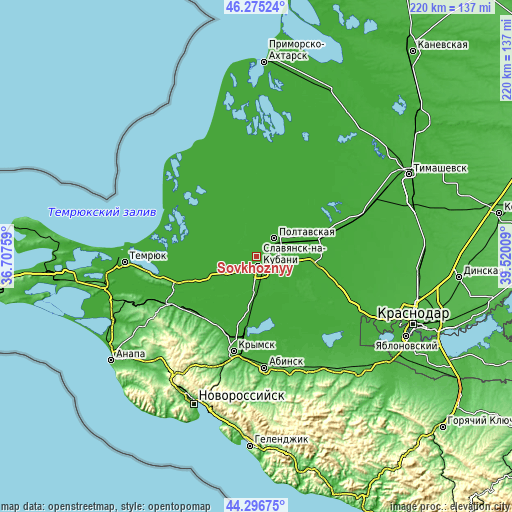 Topographic map of Sovkhoznyy