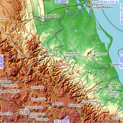 Topographic map of Machetla