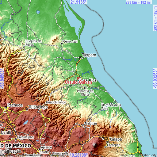 Topographic map of Úrsulo Galván