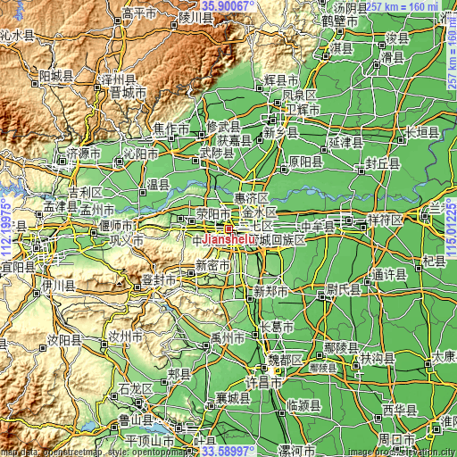 Topographic map of Jianshelu