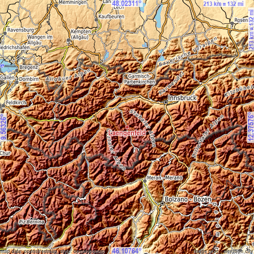 Topographic map of Längenfeld