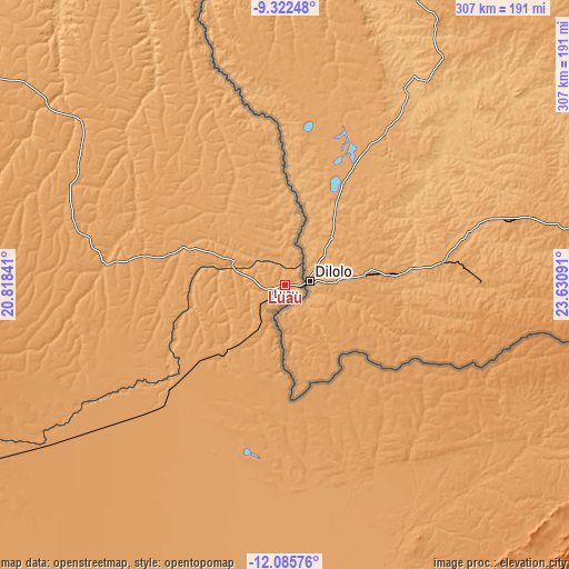 Topographic map of Luau