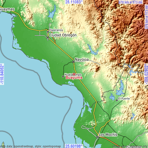 Topographic map of Buayums