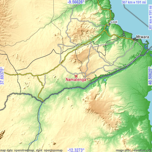 Topographic map of Namalenga