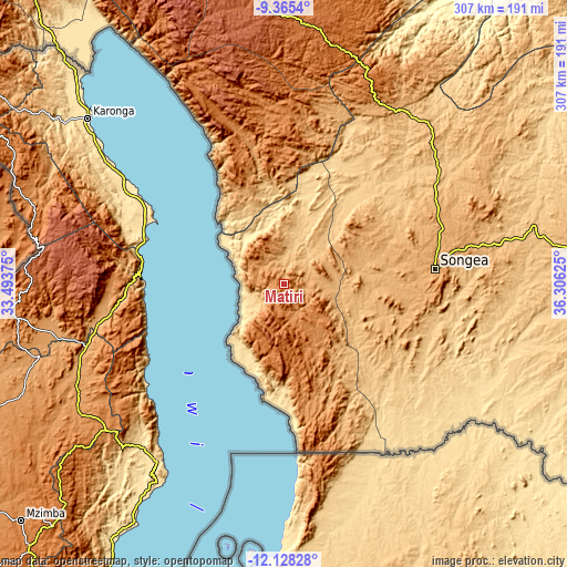 Topographic map of Matiri