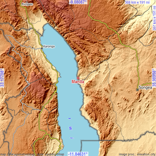 Topographic map of Manda