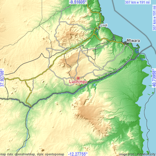 Topographic map of Luchingu