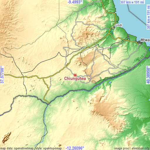 Topographic map of Chiungutwa