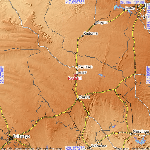 Topographic map of Redcliff