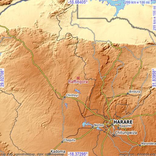 Topographic map of Raffingora