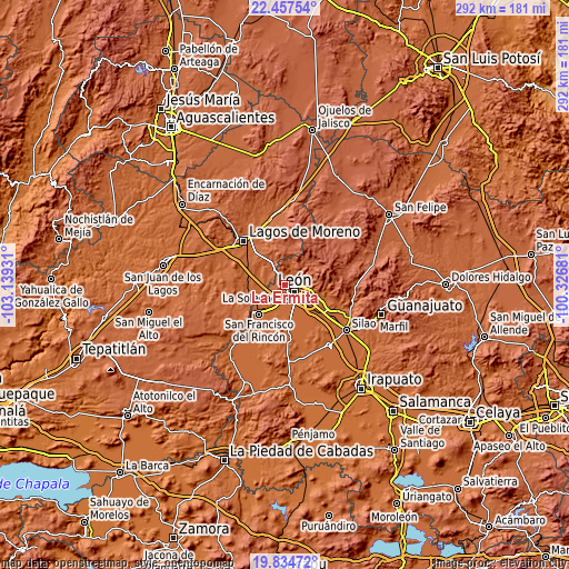 Topographic map of La Ermita