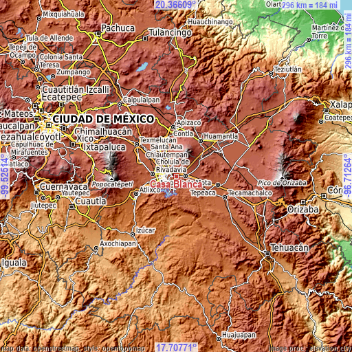 Topographic map of Casa Blanca