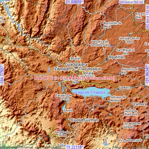 Topographic map of Real del Valle (El Paraíso) [Fraccionamiento]