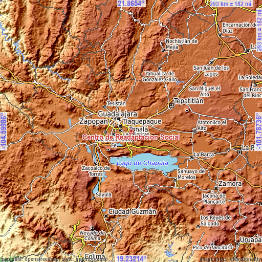 Topographic map of Centro de Readaptación Social