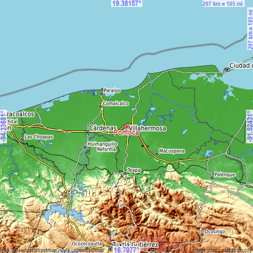 Topographic map of Pomoca