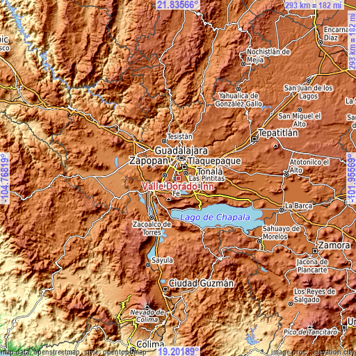 Topographic map of Valle Dorado Inn