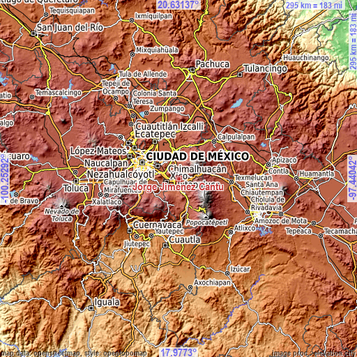 Topographic map of Jorge Jiménez Cantú