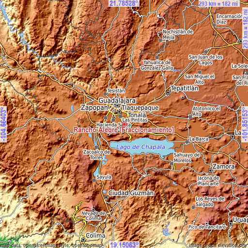Topographic map of Rancho Alegre [Fraccionamiento]