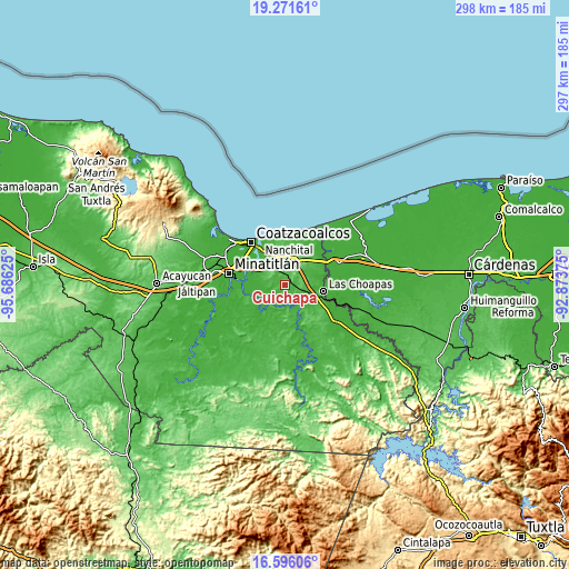 Topographic map of Cuichapa