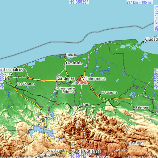 Topographic map of La Selva
