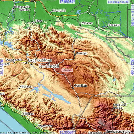 Topographic map of Chanal