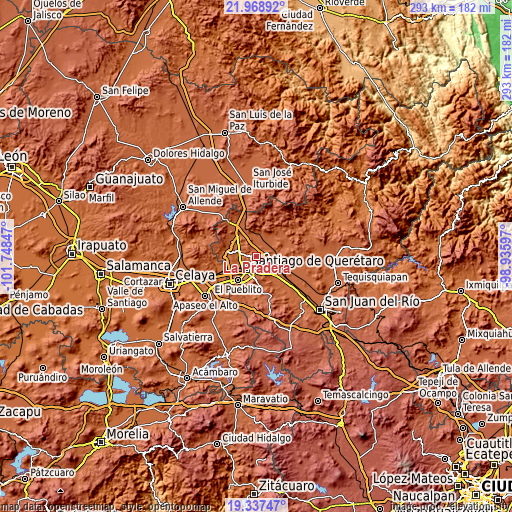 Topographic map of La Pradera