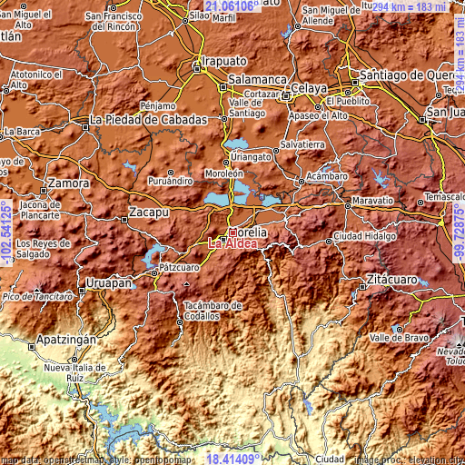 Topographic map of La Aldea