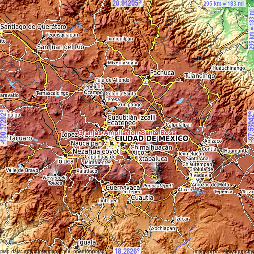 Topographic map of Granjas Ampliación Santa Rosa