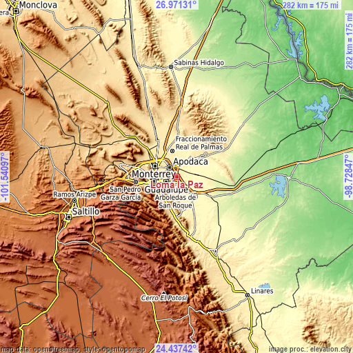 Topographic map of Loma la Paz