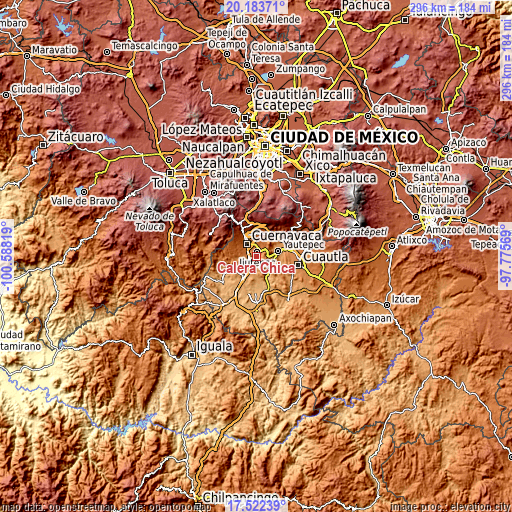 Topographic map of Calera Chica